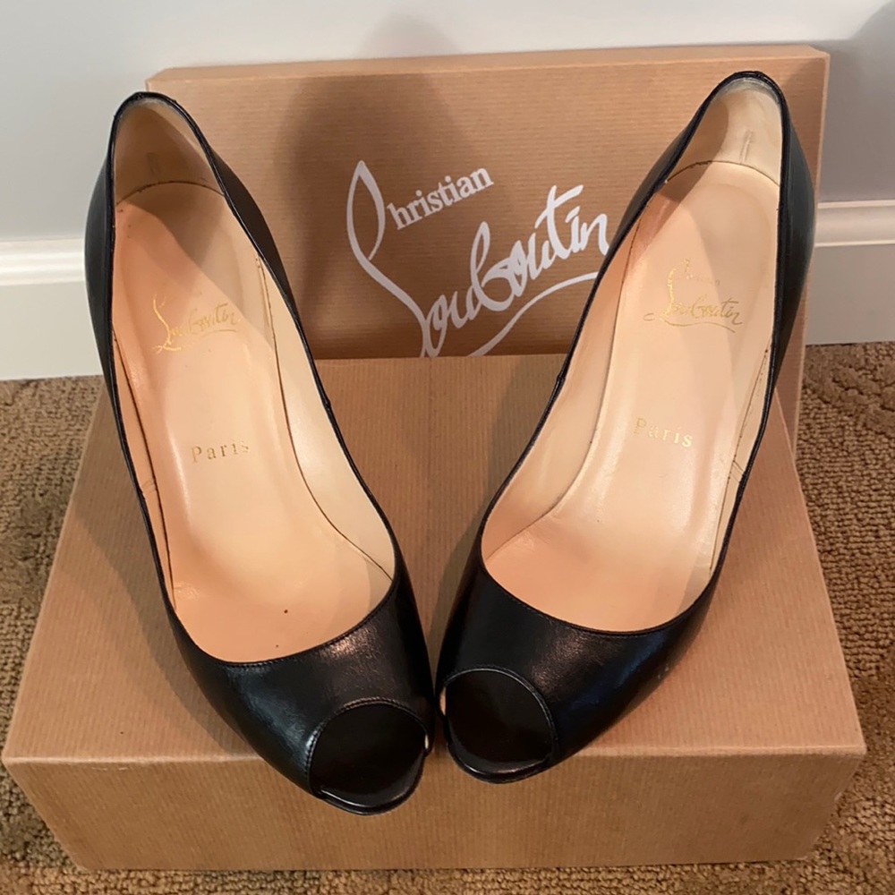Christian Louboutin You You 85 Kid black peep toe